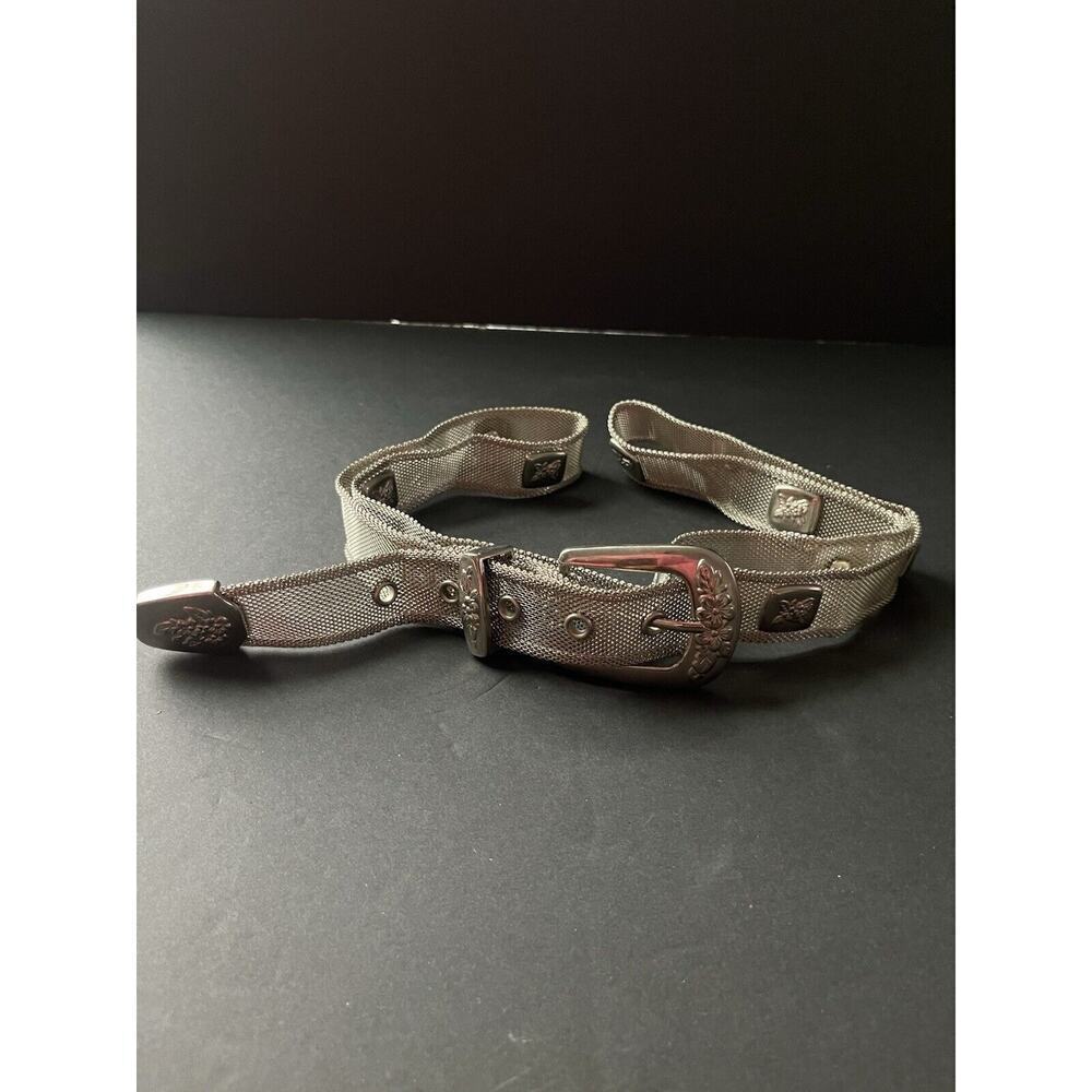 Womens Silver Tone Mesh Belt Plus Up To 42” Cowgirl Rodeo Southwestern Concho
